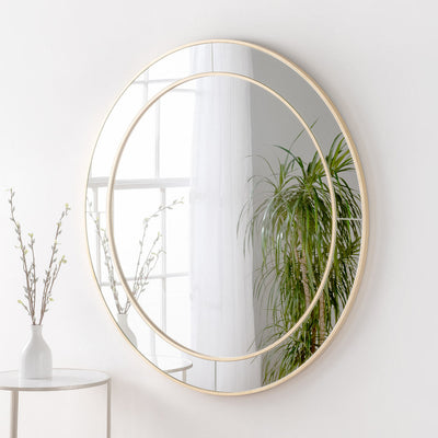 Gold Framed Round Mirror 120cm for Home Decor